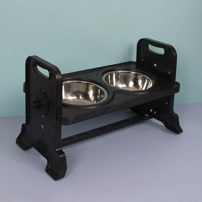 Height Adjustable Dining Table for Pets with Bowls