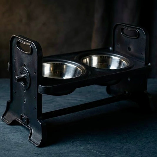 Elevated Pet Feeding Station – Height Adjustable, Double Stainless Steel Bowls for Cats & Small Dogs