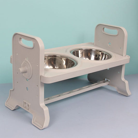 Height Adjustable Dining Table for Pets with Bowls